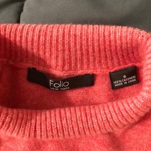 Coral cashmere turtleneck